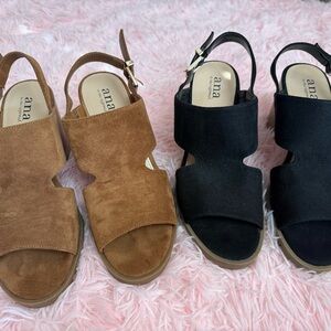 a.n.a Tan and Black Women's Heels